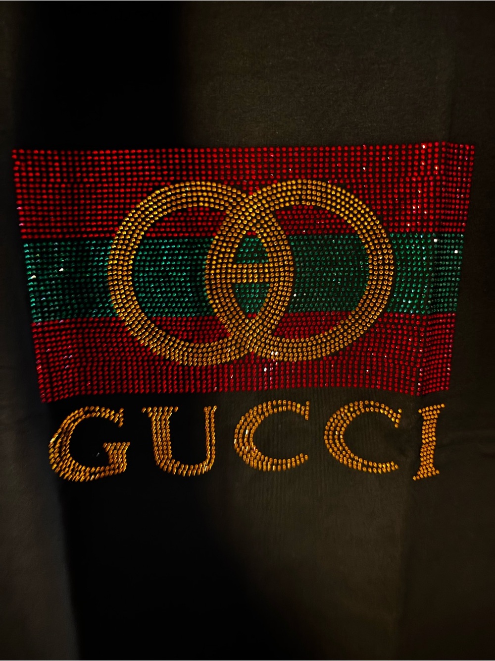 Brand new stretchy Black Logo Graphic Tee - Black with Red & Green Accents - Picture 3 of 4